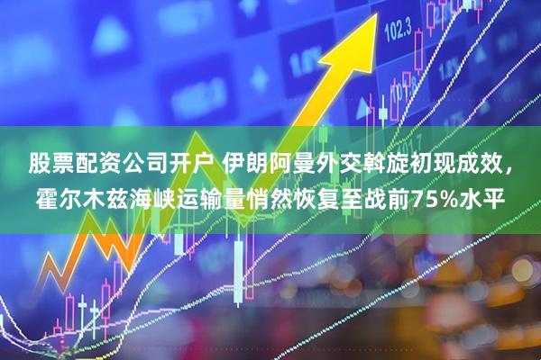 股票配资公司开户 伊朗阿曼外交斡旋初现成效，霍尔木兹海峡运输量悄然恢复至战前75%水平